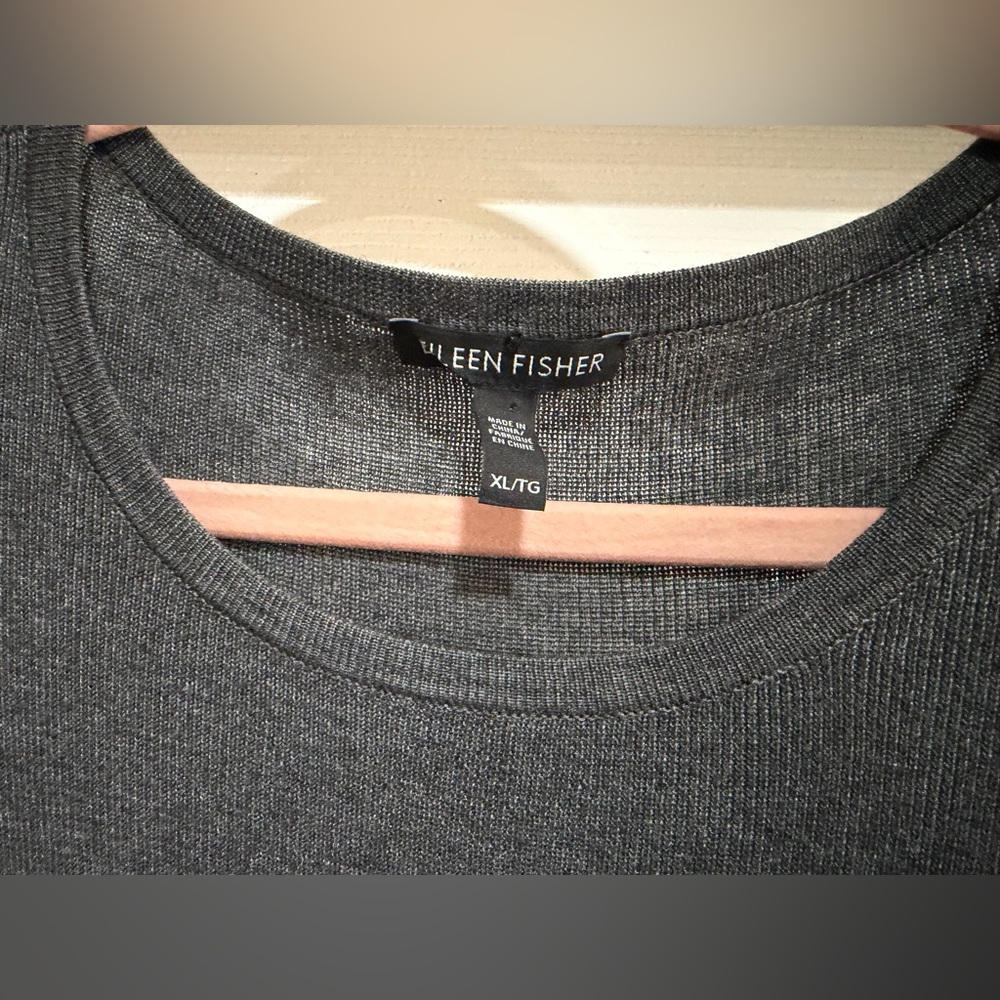 Eileen‎ Fisher Merino Wool Minimalist Sweater Dress Asymmetrical Hem XL - Picture 6 of 11